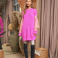 DAVI & DANI Sequin Sleeve Sweater Knit Tunic Top
