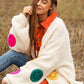 DAVI & DANI The Fuzzy Smile Long Bell Sleeve Knit Cardigan