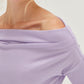 HYFVE Off Shoulder Ribbed Knit Top