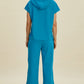 DOUBLE TAKE Full Size Texture Drawstring Short Sleeve Hoodie and Pocketed Pants Set