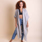LETO Woven Long Line Tribal Kimono