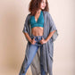 LETO Woven Long Line Tribal Kimono