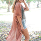 LETO Woven Long Line Tribal Kimono