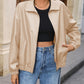 Zip Up Dropped Shoulder Jacket