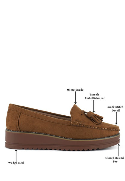 RAG &Co. Daiki Platform Lug Sole Tassel Loafers