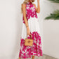Tied Printed Sleeveless Midi Dress