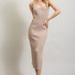 SWEET GENERIS U-Neckline Ribbed-Knit Maxi Dress