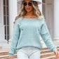 Angel Wings Decor Button Drop Shoulder Knit Top