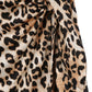 LILOU Satin leopard tie skirt