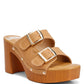 RAG & Co. Sarai Buckle Straps High Block Heel Mules