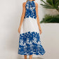 Tied Printed Sleeveless Midi Dress