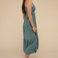 Woven Sweetheart Neckline Tiered Cami Midi Dress