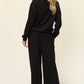 DOUBLE TAKE Full Size Texture Long Sleeve Top and Pants Lounge Set