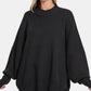 ZENANA Black Side Sit Oversize Sweater