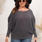 Full Size Boat Neck Batwing Sleeve Sweater-up to 3XL