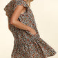 PLUS LEOPARD WITH BACK NECK BUTTON AND SIDE POCKET