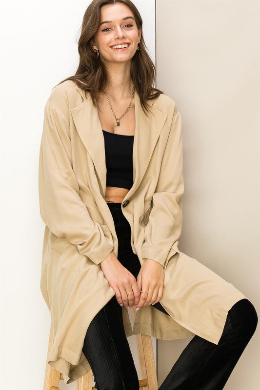 HYFVE Long Button Front Cool Oversized Coat