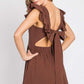 LINEN RUFFLE MID DRESS