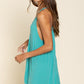 POL Mini Sleeveless Deep V-neck Dress with Lace on Front