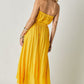 DAVI & DANI Yellow Smocked Casual Midi Sundress