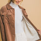 Love Tree Corduroy Button Up Jacket with Sherpa Inside