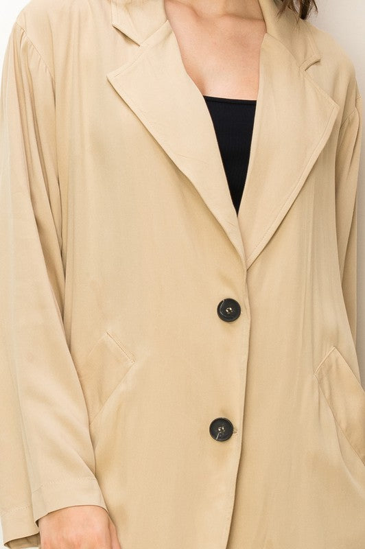 HYFVE Long Button Front Cool Oversized Coat