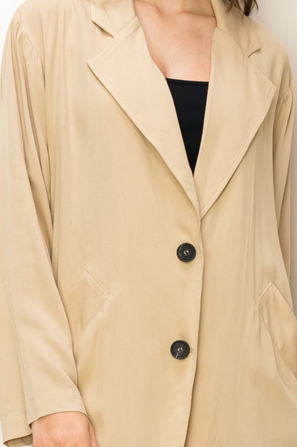 HYFVE Long Button Front Cool Oversized Coat