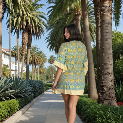 Soléa Block Print Cotton Caftan