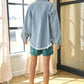 ANNVA USA Button Down Denim Jacket with Pearl Detail