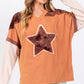SAGE + FIG Star Patch Long Sleeve Color Block T-Shirt