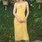 LILOU Casual Summer Tank Strap Dress with Back Split
