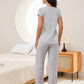 V-Neck Short Sleeve Top and Shorts Lounge Set