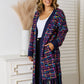 Multi-color Fringe Hem Open Front Autumn Cardigan with Tassell