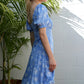 LILOU Light Blue Floral Puff Sleeve Dress