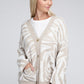 NUVI APPAREL Beige Zebra Pattern Cardigan Sweater