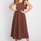LINEN RUFFLE MID DRESS