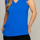 NUVI APPAREL V neck Top with ruffle Shoulder