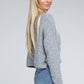 AMBIANCE APPAREL Mock Neck Cropped Pullover Knit Sweater