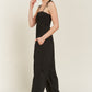 JADE by JANE Plus-size Smocked Tie Strap Jumpsuit with Pocket