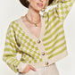 JADE by JANE Contrast pattern Cardigan Sweater