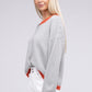 NUVI APPAREL Autumn Contrast Trimmed Striped Pullover Sweater