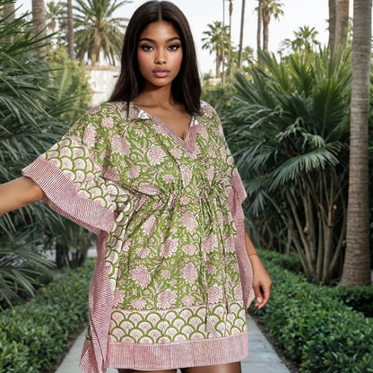 Soléa Block Print Cotton Caftan