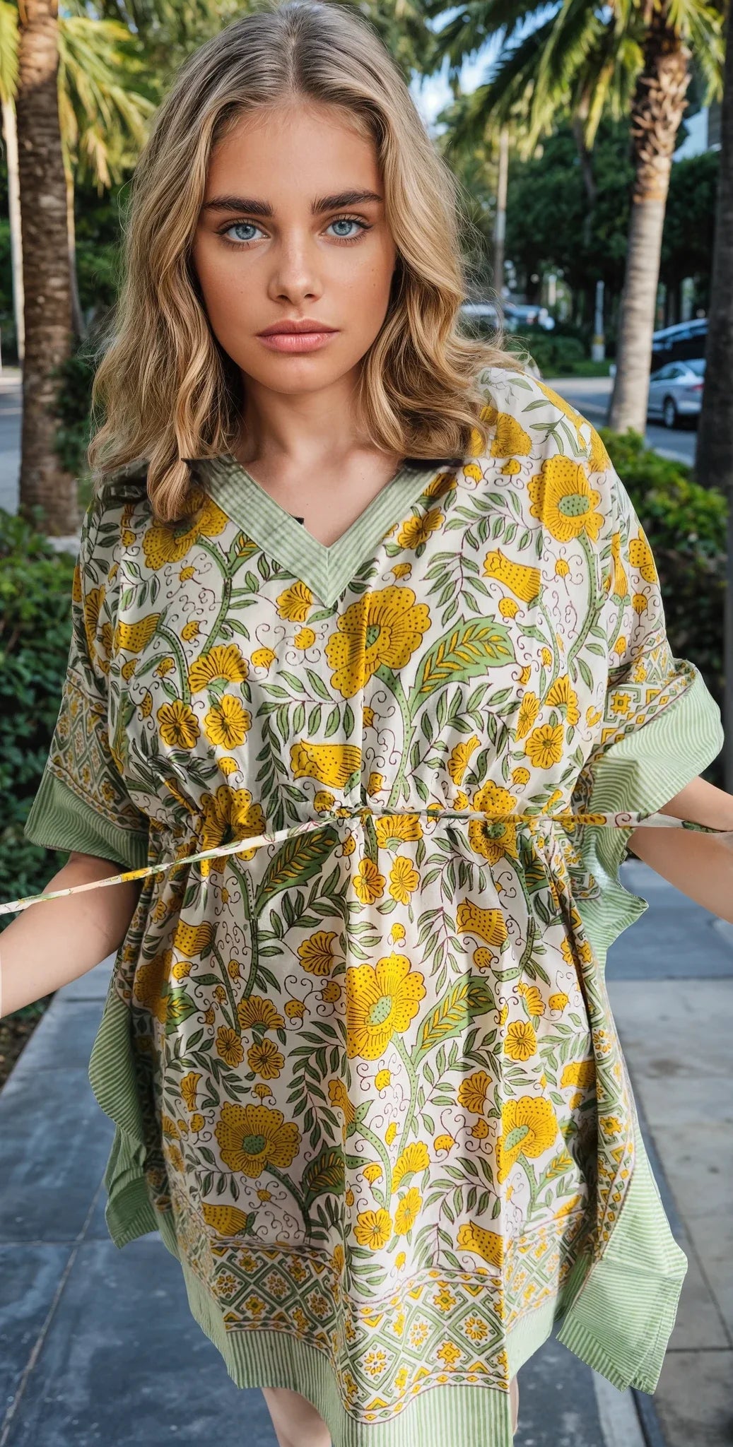 Soléa Block Print Cotton Caftan