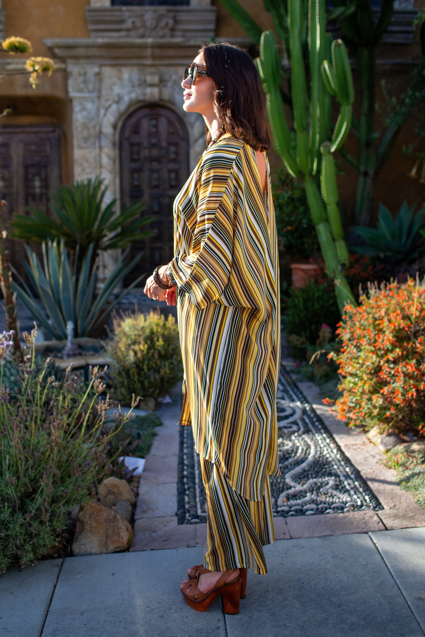 Bank Striped Tunic Caftan Set