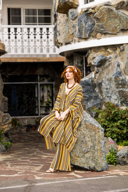 Bank Striped Tunic Caftan Set
