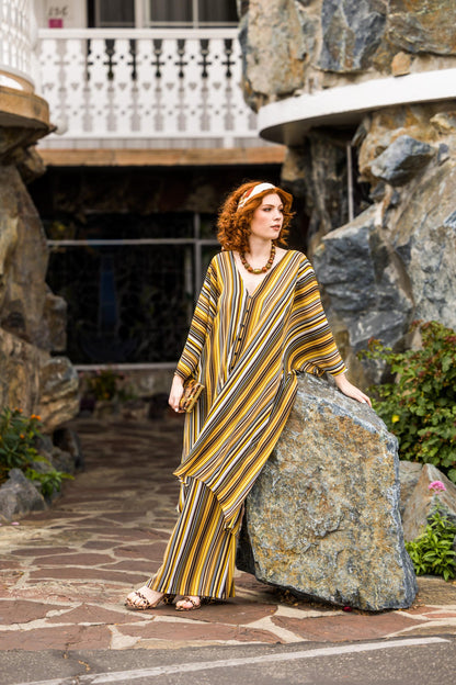 Bank Striped Tunic Caftan Set
