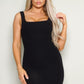 Sleeveless Square Neckline Mini Knit Dress