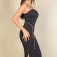 Strapless Bodycon Split Hem Tube Dress
