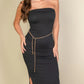 Strapless Bodycon Split Hem Tube Dress