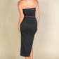 Strapless Bodycon Split Hem Tube Dress
